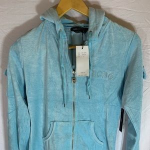 BCBG Max NWT blue full zip hoodie size small